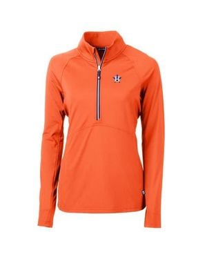 Cutter & Buck Houston Astros Adapt Eco Knit Stretch Half-Zip Pullover Top - Orange