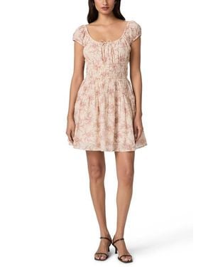 PAIGE Rosewood Shirred Bodice Cotton Mini Sundress - Multicolor