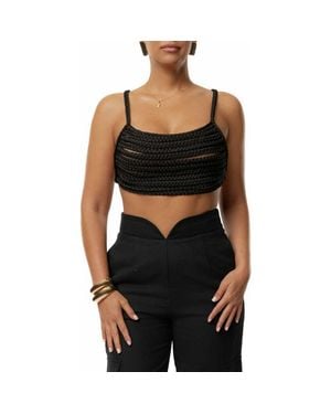 JLUXLABEL Sofia Braided Crop Top - Black