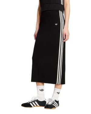 adidas 3-Stripes Knit Midi Skirt - Black