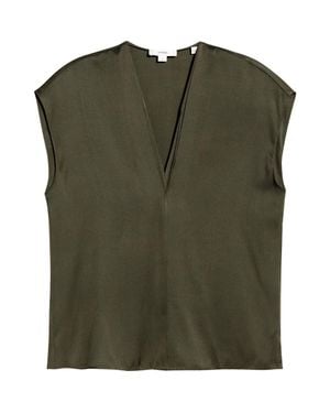 Vince V-Neck Cap Sleeve Top - Green