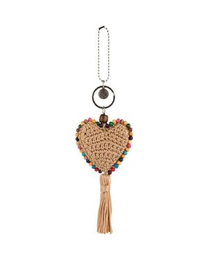 The Sak Yarnicharmz Crochet Heart Dangle - Metallic