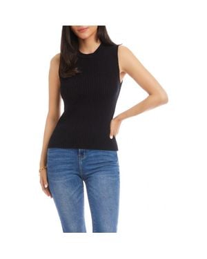 Karen Kane Rib Sweater Tank - Black