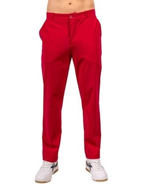 Maceoo Workout Stretch Straight Leg Pants - Red