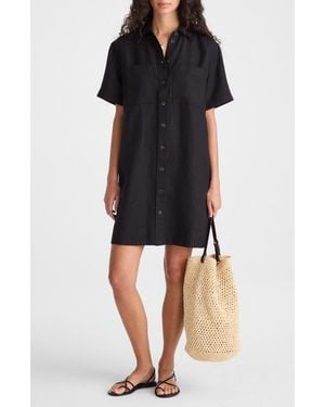 Madewell Relaxed Linen Mini Shirtdress - Black