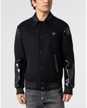 Philipp Plein Coster Jacket With Cocco Inserts - Black