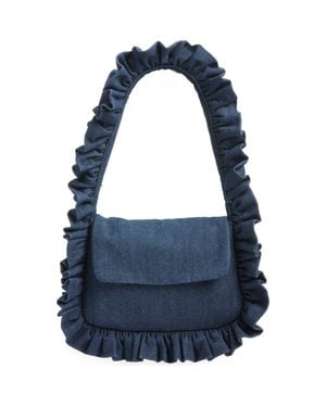 Baggy London Baguette Flap Shoulder Bag - Blue