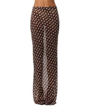 Naked Wardrobe Chiffon Maxi Skirt - Brown