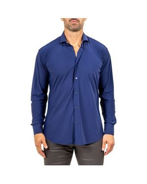Maceoo Eins Marthy Contemporary Fit Button-Up Shirt - Blue