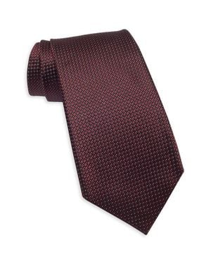 ZEGNA Neat Silk Tie - Red