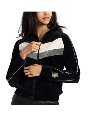 Lusso Los Angeles Lakers Nixie Colorblock Chevron Raglan Full-Zip Track Jacket - Black