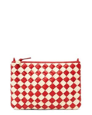 Clare V. Woven Leather Flat Clutch - Red