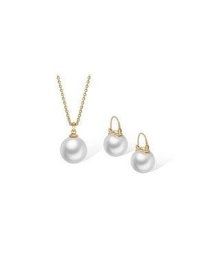 Retro Chic Retro Pearl Necklace & Earrings Set - White