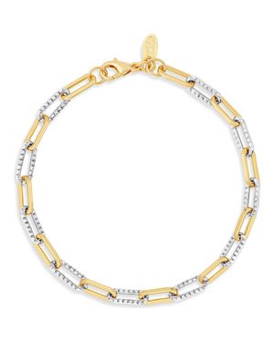 SHYMI Two-Tone Textured Paper Clip Chain Bracelet - Metallic