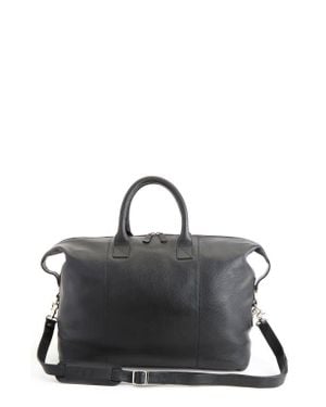 ROYCE New York Medium Leather Duffle Bag - Black