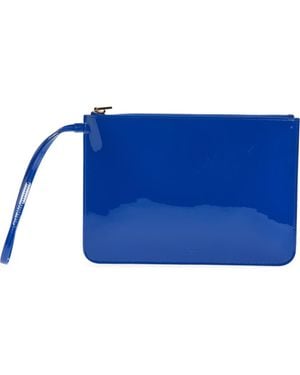 Tom Ford Zip Top Patent Leather Wristlet - Blue