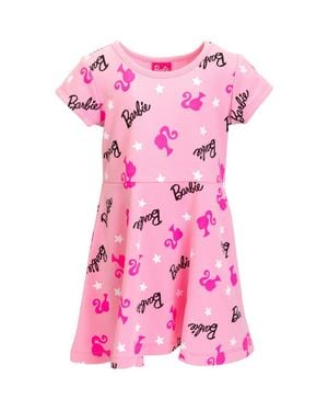 Barbie Short Sleeve Skater Dress - Pink