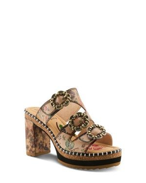 Spring Step Milemarker Platform Slide Sandal - Metallic