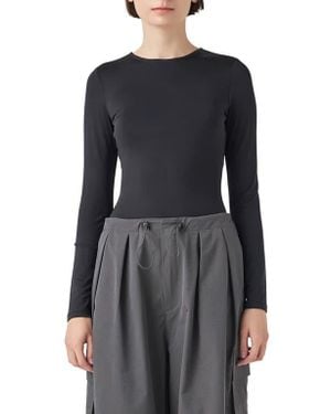 Grey Lab Long Sleeve Bodysuit - Black
