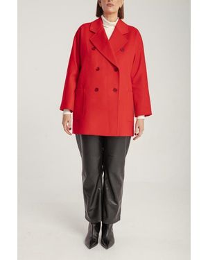 1982 Cashmere Double Breasted Short Coat - Red