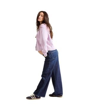 Hatch Collection The Relaxed Wide Leg Maternity Jean - Blue