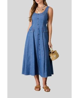 Blu Pepper Sleeveless Maxi Dress - Blue