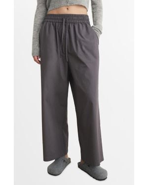 Mango Cotton Crop Pants - Gray