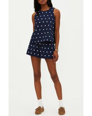 Beach Riot Dollie Sleeveless Cotton & Linen Cover-Up Top - Blue