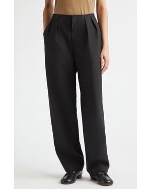 Jil Sander Relaxed Pleated Virgin Wool Pants - Black