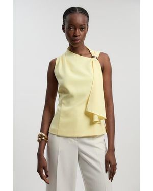 Karen Millen Tailored Drape Top - Natural
