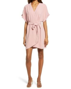 Charles Henry Dolman Wrap Dress - Pink