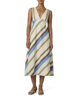 Joe's Jeans The Joni Stripe Cotton Blend Midi Dress - Multicolor