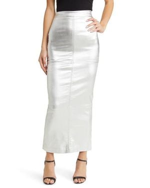 NIKKI LUND Iggy Metallic Maxi Skirt - White
