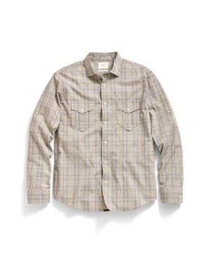 Billy Reid Scout Mélange Plaid Button-Up Shirt - Natural