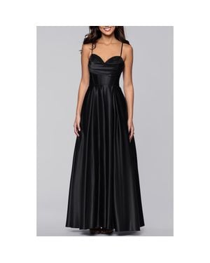 Blondie Nites Diamante Lace-Up Ballgown - Black