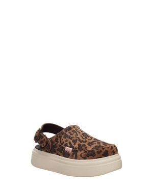 HEYDUDE Kids' Austin Lift Leather Clog - Brown