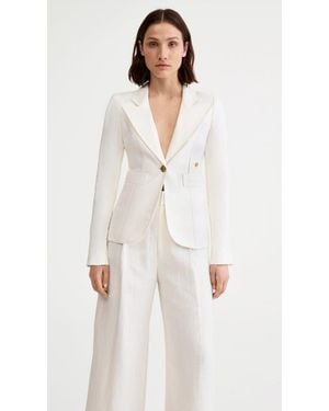 Smythe Linen Classic Duchess Blazer - White
