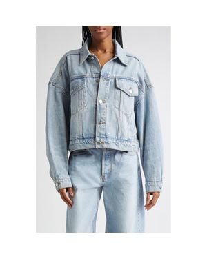 ジャケット Alexander Wang DENIM CLIP-ON TRUCKER JACKET Alexander Wang Denim Clip-on Trucker Jacket In Blue | ModeSens