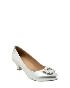 Trotters Kate Kitten Heel Pump - White