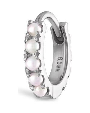 Maria Tash Freshwater Pearl Eternity Single Hoop Earring - Metallic