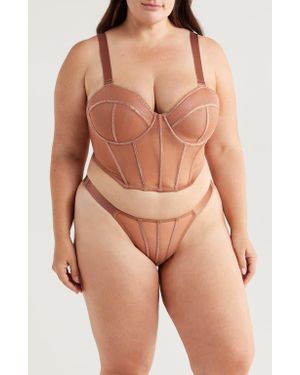 Coquette Bustier & Thong Set - Pink