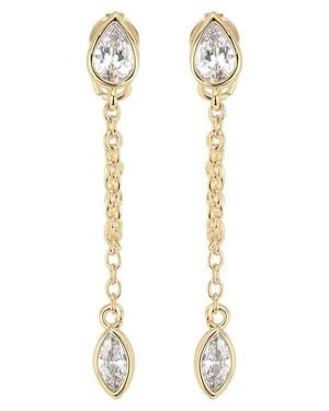 ATHRA LUXE Modern Muse Cz Drop Earrings - White