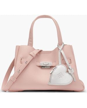 DKNY Bryar Small Satchel With Heart Dangle - Pink