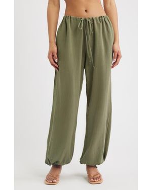 Bella Venice Bridget Woven Balloon Pants - Green