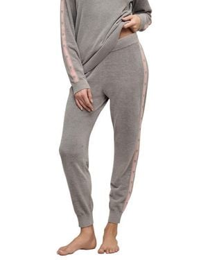 Barefoot Dreams Cozychic Ultra Lite Heart Stripe Sweatpants - Gray