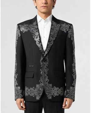 Philipp Plein Blazer Baroque Skull Strass - Black