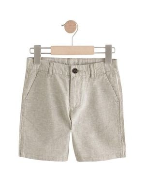 Next Kids' Linen & Cotton Chino Shorts - Gray