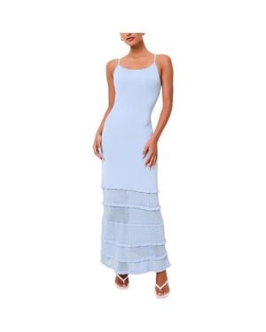 Solid & Striped The Gabrielle Open Stitch Sleeveless Maxi Dress - Blue