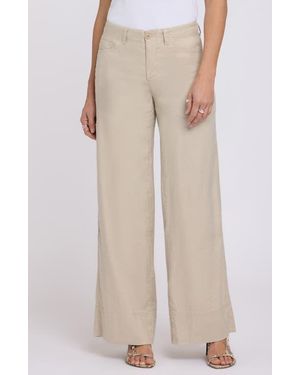 NYDJ Linen Blend Wide Leg Pants - Natural