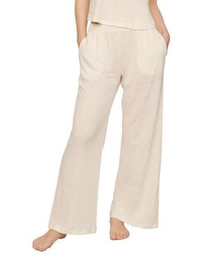 Eberjey High Waist Organic Linen Lounge Pants - Natural